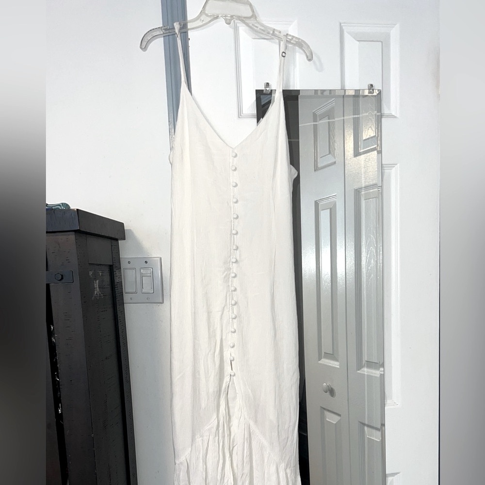 Abercrombie & Fitch White Button-Down Maxi Dress